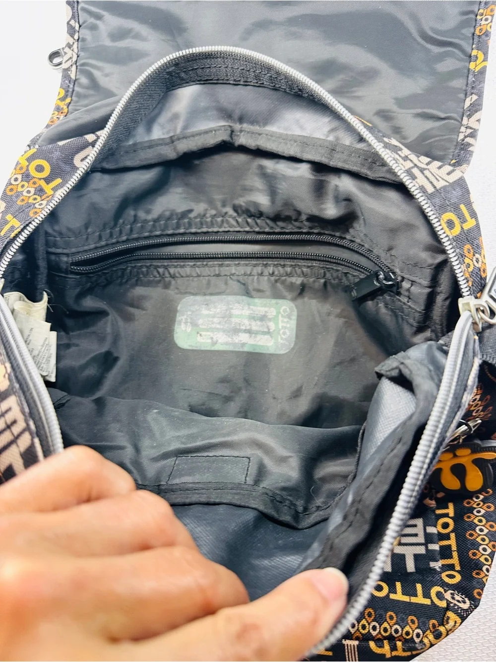 OTTO Black & Yellow Graphic Messenger Bag